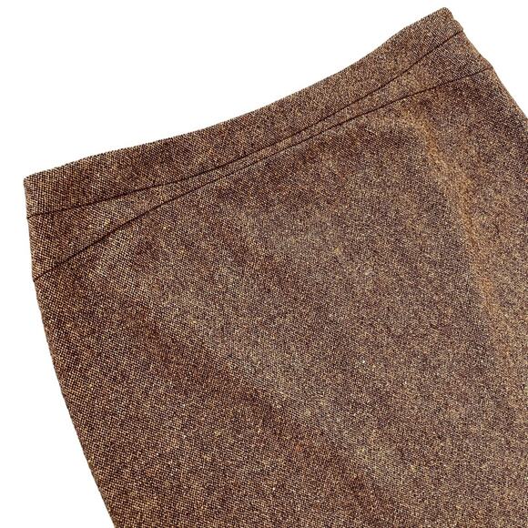 ETRO Milano Wool Tweed Pencil Skirt Italy 46 / US 10 Vintage Style Pleated Back - Picture 2 of 11